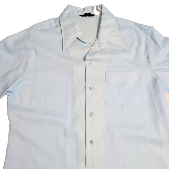 Vintage Adam Men's Dress Shirt sz XL 17-17.5 Light Blue VGC Made in Canada - Picture 3 of 12